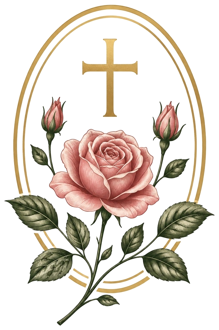 St. Zélie Academy rose and cross emblem
